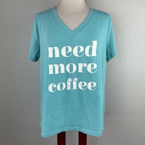 Need More Coffee Short Sleeve T-Shirt Size L EUC